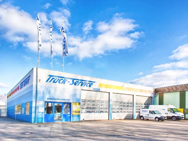 Sicht auf das Werkstattgebäude